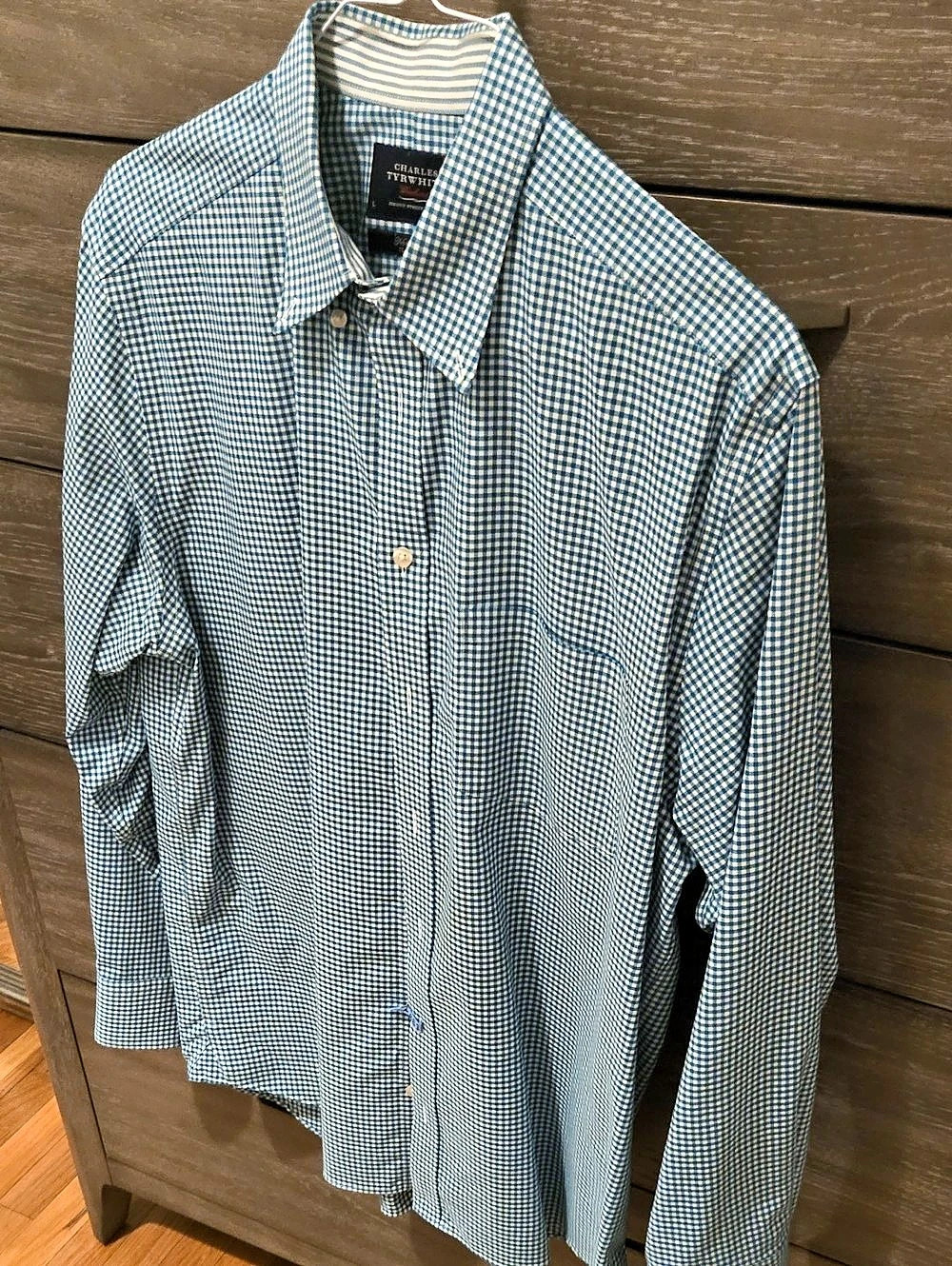 Charles Tyrwhitt Gingham Button Down Shirt in Blue & White Like New